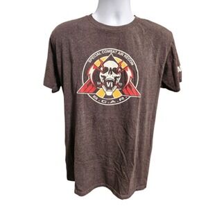 Call of‎ Duty T-Shirt Men's Brown Large Cotton Polyester Crew Neck